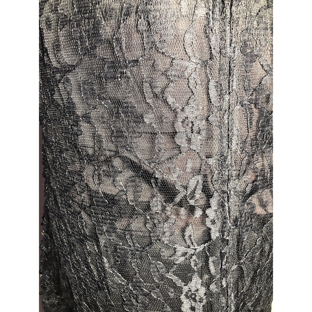 Vtg 90s Goth Lace Sequin Dress Black Whimsygoth Witchy 39-33-39 DAMAGED/STAIND L - Picture 14 of 15